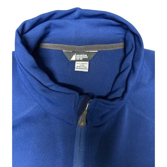 MEC Mountain Equipment Co-Op Fleece Lined 1/2 Zip Pullover Jacket Blue Large L - Picture 6 of 9